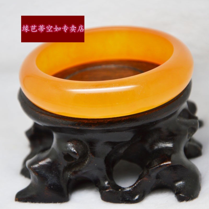 云南龙陵黄龙玉手镯冰种鸡油黄黄龙玉水草花玉镯带证书 6.6cm