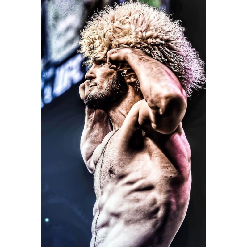 狼天影  小鹰哈比布海报墙贴画拳击ufc励志肌肉健身墙上床头贴纸可