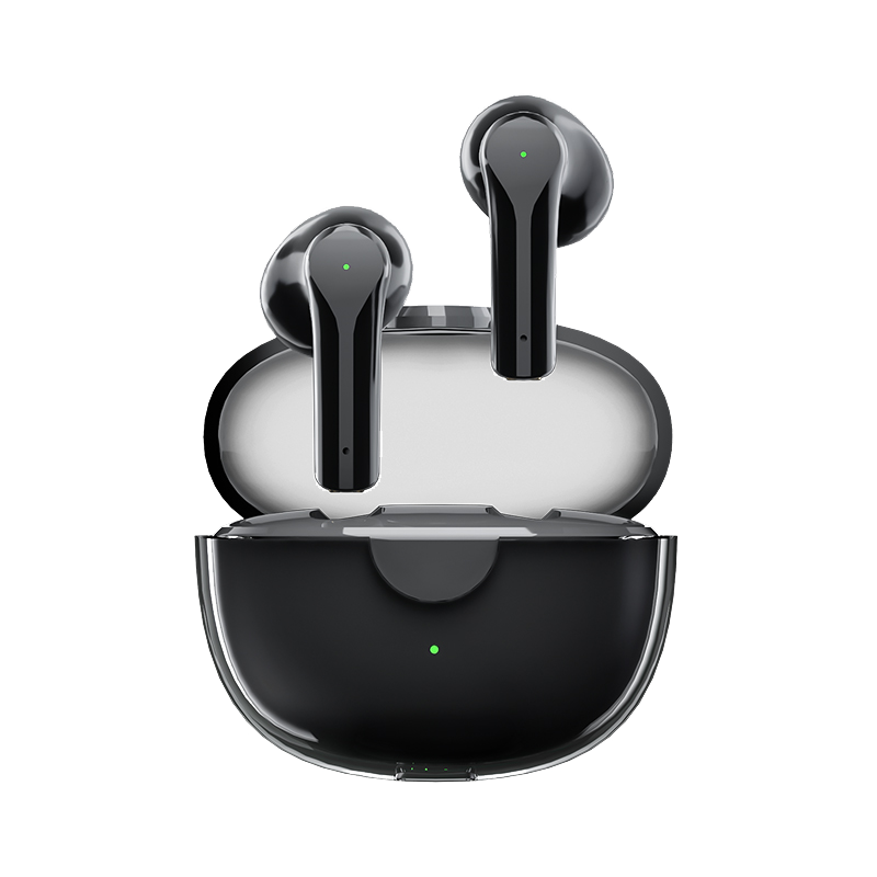 联想lenovothinkplus真无线蓝牙耳机透明果冻仓半入耳音乐降噪低延迟