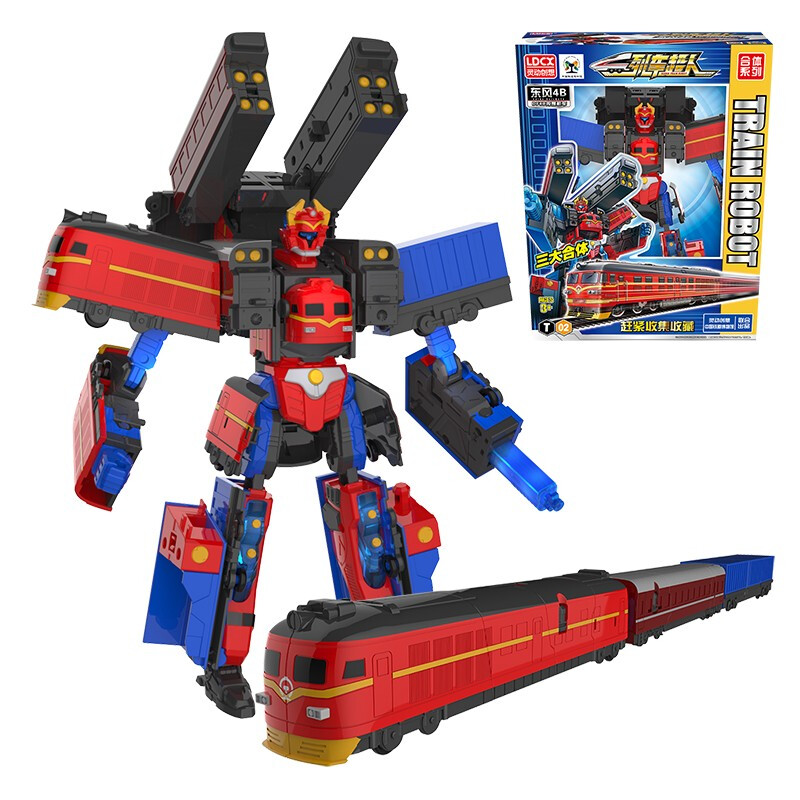 人金刚儿童玩具高铁动车和谐号复兴 列车超人三合体变形-df4b型内燃