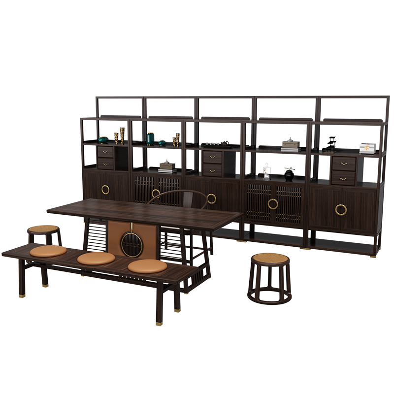 实木茶桌椅组合茶台桌套装 功夫泡茶桌 新中式现代简约茶桌茶几桌书桌 阳台办公室茶桌茶具桌茶道桌 色卡