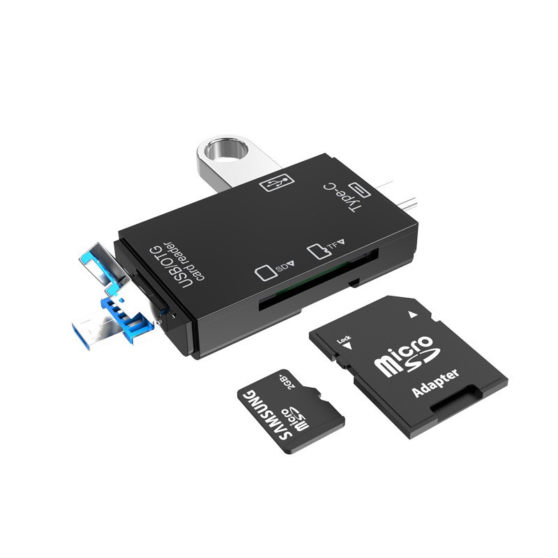 SANTIAOBA USB3.0高速读卡器 多功能读卡器OTG 支持手机单反相机行车记录仪监控内存卡 多功能USB3.0读卡器 白色