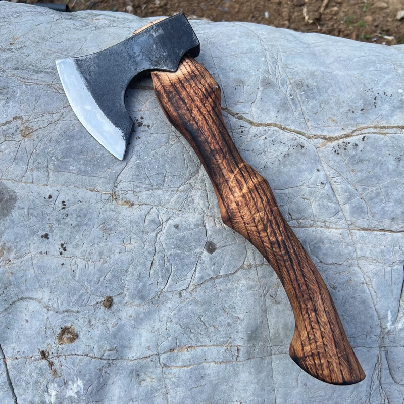 奇星复古造型板斧木工斧伐木劈柴斧锰钢锻打手工雕刻手柄户外开山斧子
