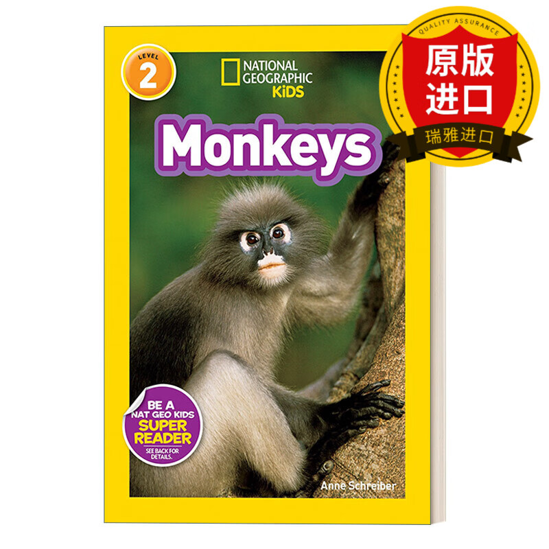 l2 monkeys 国家地理儿童分级读物第2级 猴子 英文版 进口英语原版