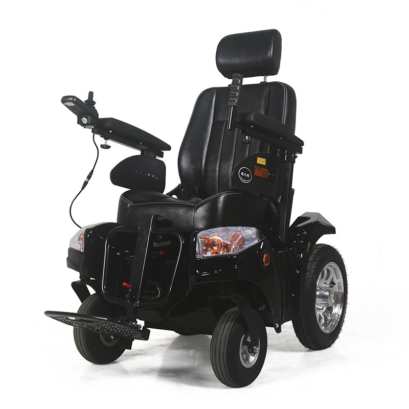 威之群老人电动轮椅智能全自动多功能可后躺老年家用越野高速残疾人代步电动车 黑色+1200W电机+100A电池