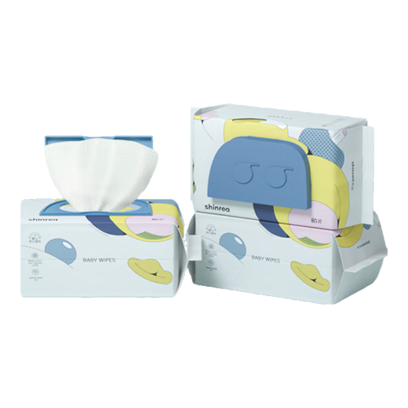 爽然婴儿湿巾新生宝宝手口专用80抽大包装家庭实惠儿童湿纸巾 组合装 80抽 3包