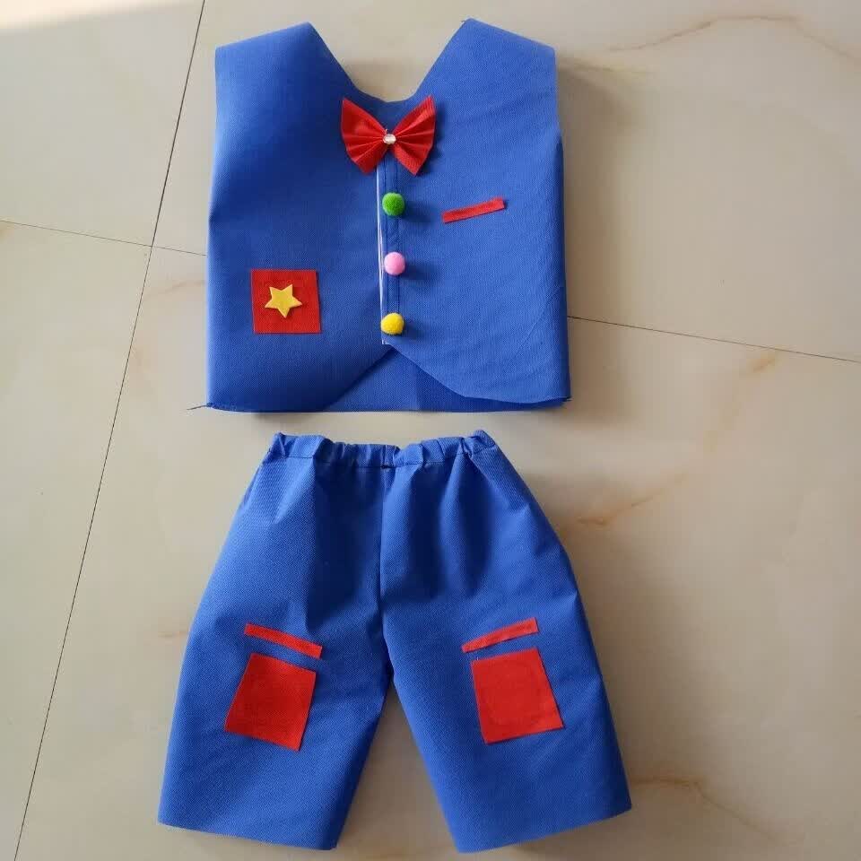 儿童环保创意服装环保时装秀环保服男童六一新款儿童环保服装幼儿园