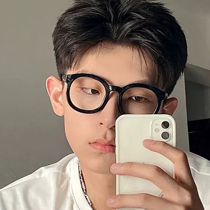依岚傲雪黑框眼镜男潮近视复古大眼睛框架ins风素颜神器女显脸小防