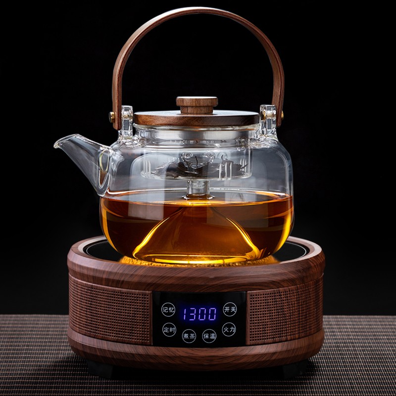 叁坤加厚耐高温玻璃提梁煮茶壶烧水泡茶养生壶普洱白茶电陶炉自动上水