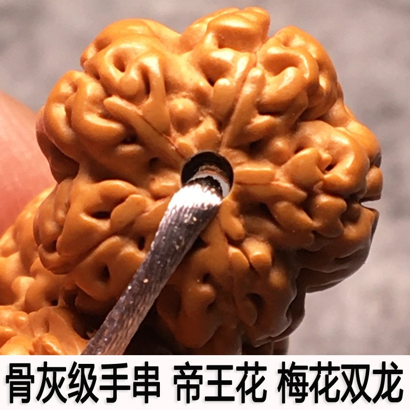 顶盈 尼泊尔小金刚菩提子帝王花手串 单圈5瓣108颗 蜂窝梅花双龙手链