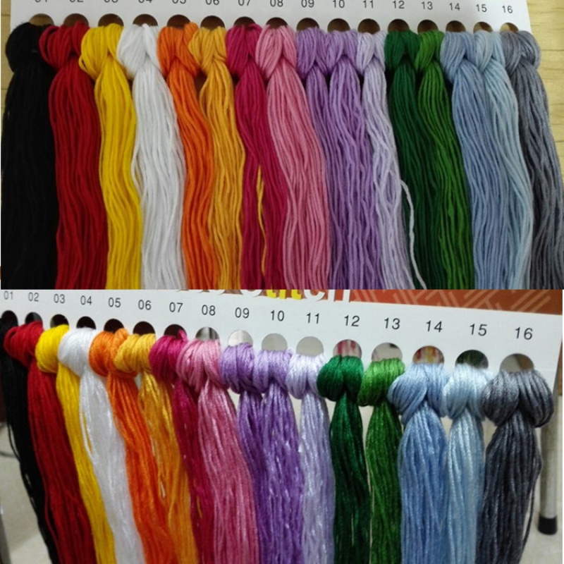 羽驰 十字绣绣线零卖  棉线 丝线 白色 黑色 红色 黄色  配线 补线
