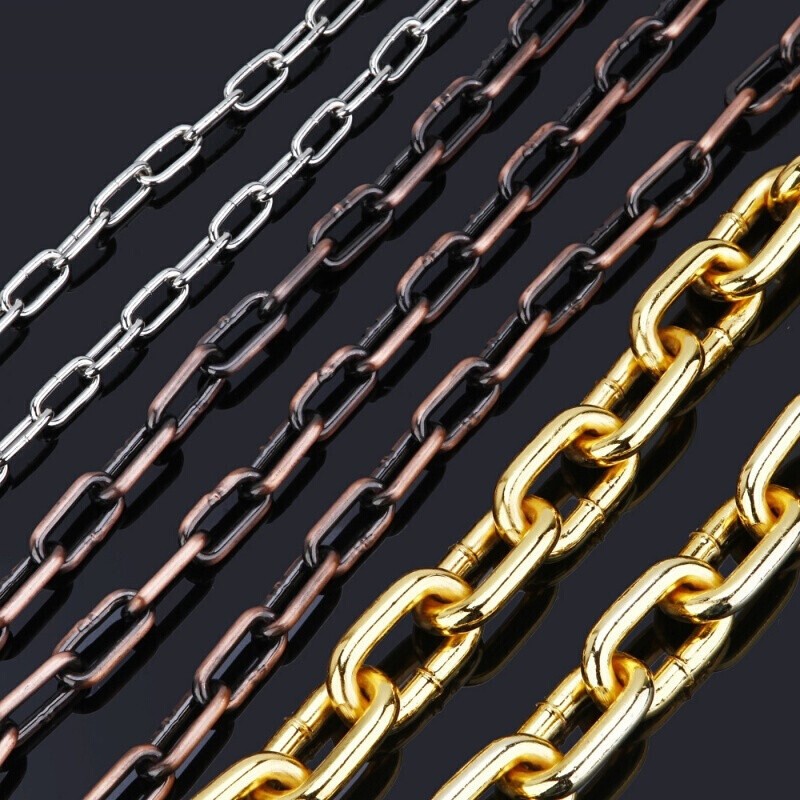 古铜金色挂衣链晒衣链装饰链条护栏吊灯链条锁链钢链铁链 红古铜（线径3mm）/米