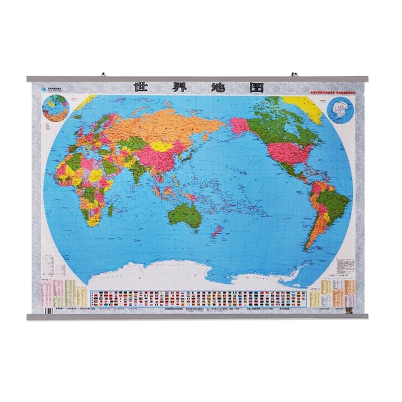 1x0.8米新书房商务办公室 世界全图挂图 学