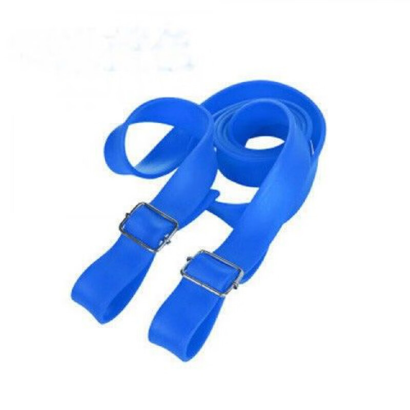 【精选】拉力带田径训练弹力带阻力带力量男女健身环保加厚橡胶皮带拉力绳卡尼拉 5米蓝色+2个卡扣