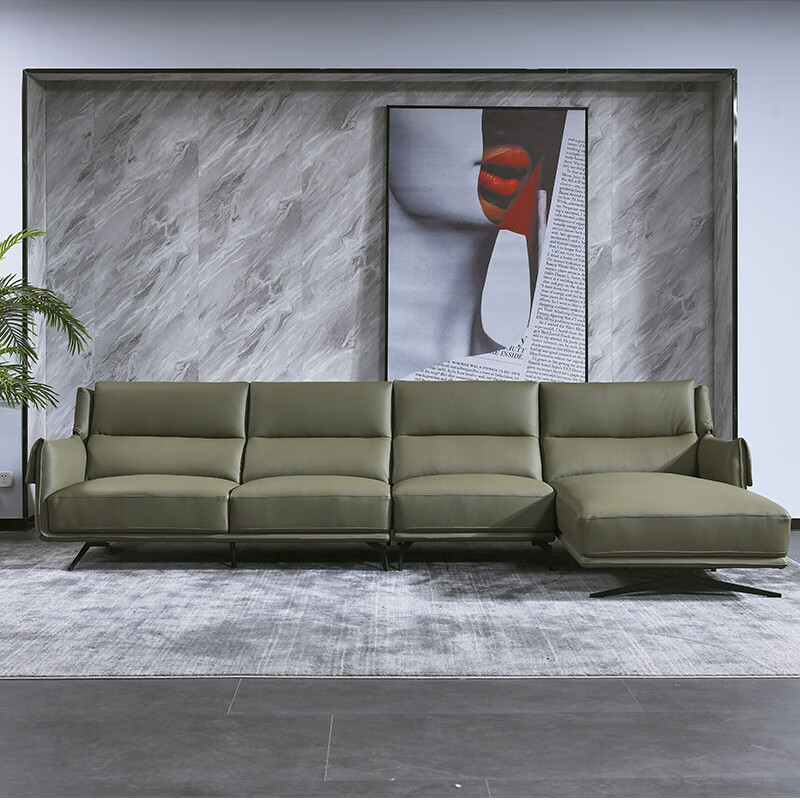 花乐集真皮沙发意式极简头层牛皮小户型客厅组合简约佛山家具厂家批发