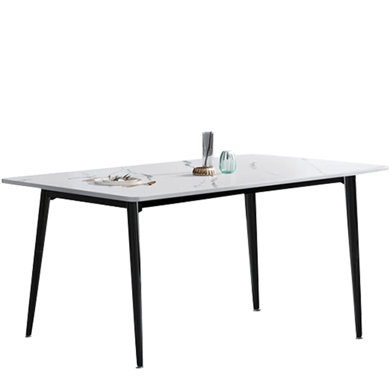 中伟（ZHONGWEI）现代简约岩板餐桌椅组合家用餐桌饭桌小户型公寓餐桌1.2m