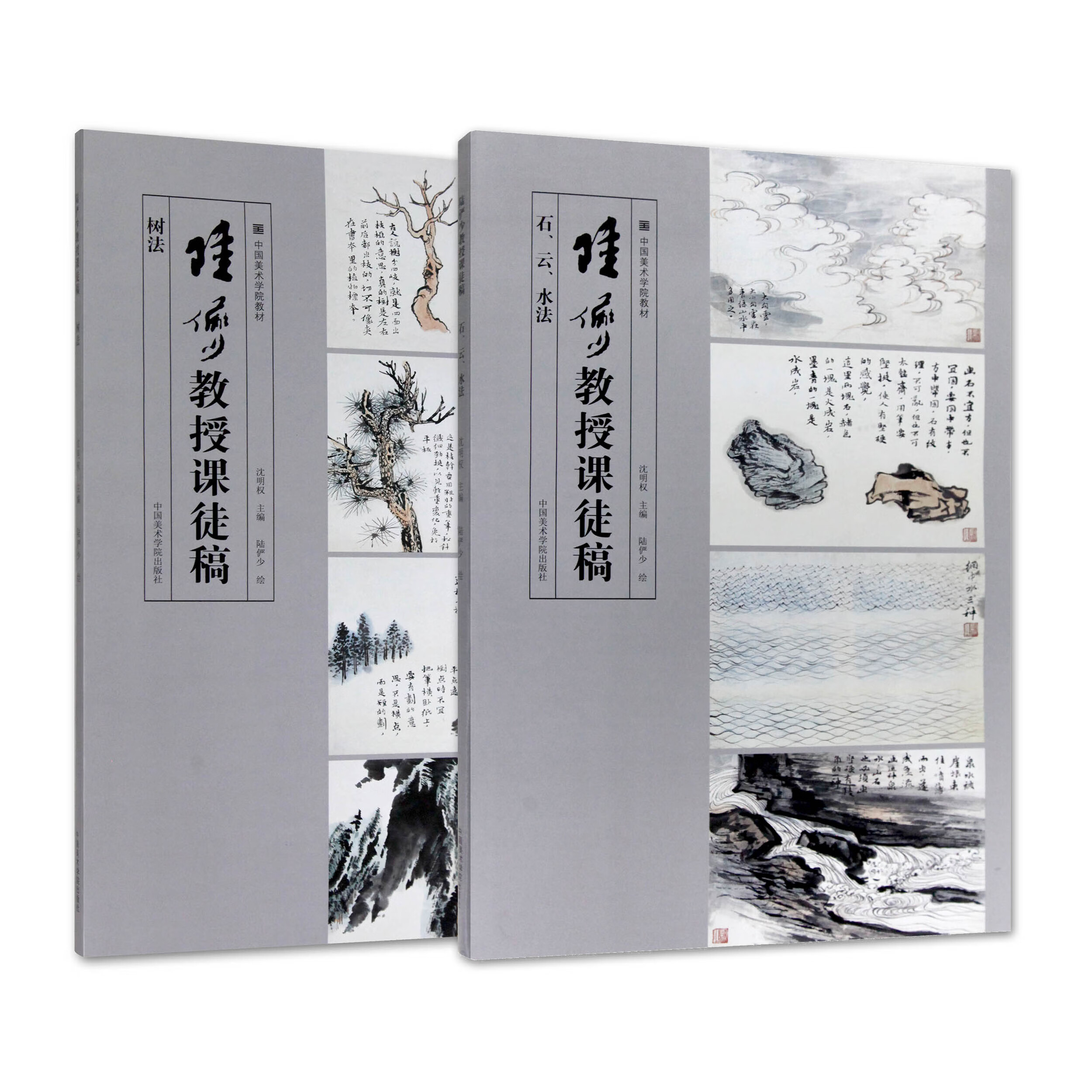 2本 陆俨少教授课徒稿·石,云,水法 树法陆俨少 绘 中国美术学院出版