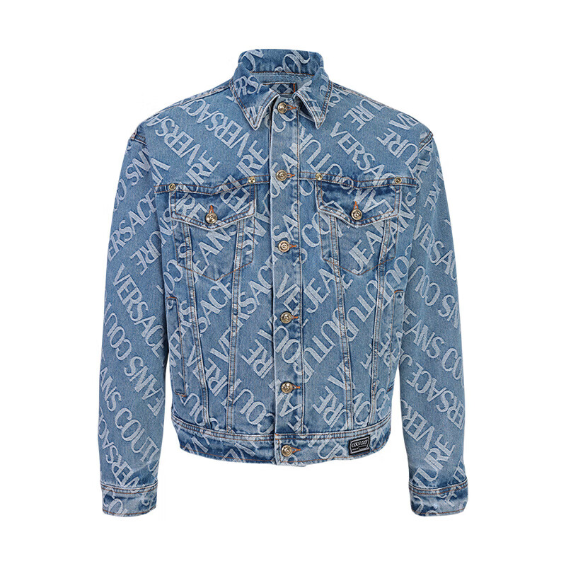 versace jeans couture范思哲男装进口23新款秋季牛仔外套 蓝色 46