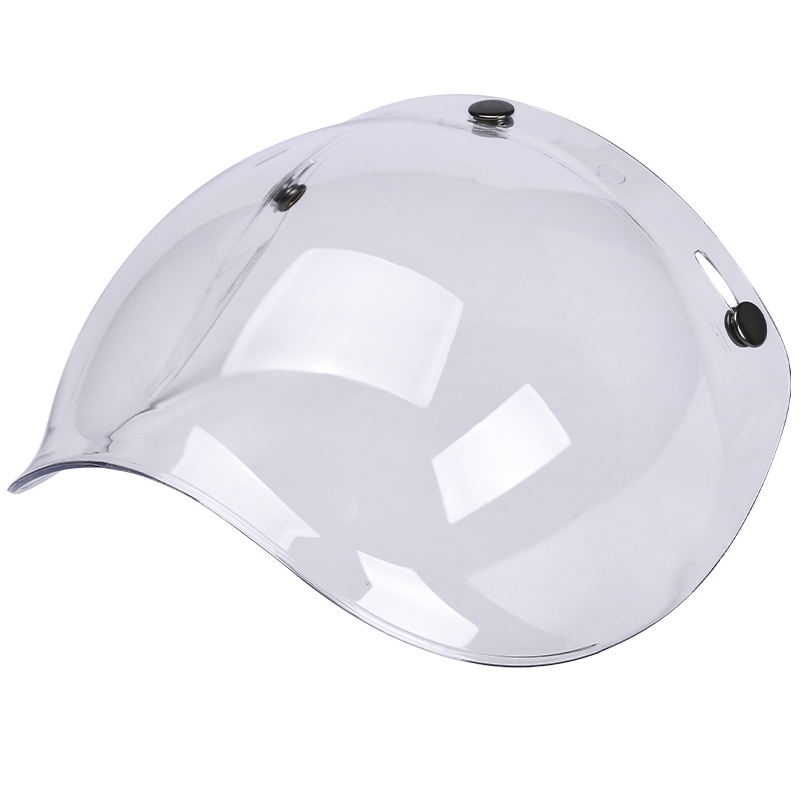 AMZ摩托车头盔泡泡镜半盔复古飞行盔三扣式通用全盔3/4挡风镜带框架 透明（带支架））