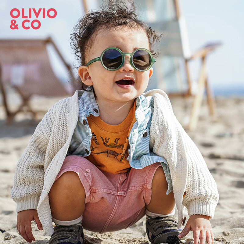 OLIVIO&CO儿童墨镜宝宝男女童时尚太阳镜防紫外线UV偏光镜OO镜24年款0-3岁 仙人掌绿【0-3岁】圆形  彩膜