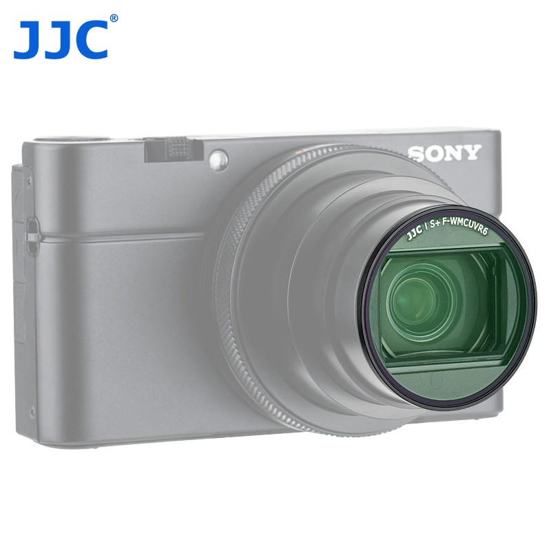 JJC 适用索尼ZV1滤镜 黑卡UV镜RX100M7 M6 M5A 佳能G7X3 G7X2 G5X2相机镜头配件 带镜头盖