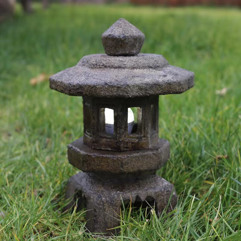 子木雅居青石仿古户外石灯笼电石灯园林景观装饰石头灯新中式日式庭院