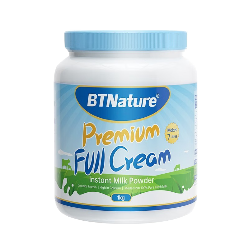 BTNature 蓝胖子 成人奶粉 全脂高钙 1kg*2罐 97.4元(需领券)