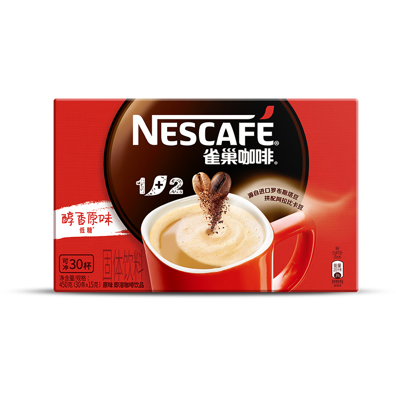 Nestlé 雀巢 1+2 即溶咖啡饮品 原味 30条