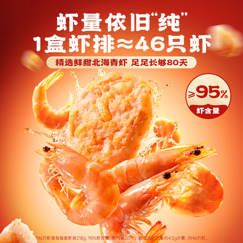 逮虾记【新升级】鲜虾饼218g虾含量95%儿童营养早餐半成品低脂虾排虾滑 【新升级】5盒赠1袋鱼排
