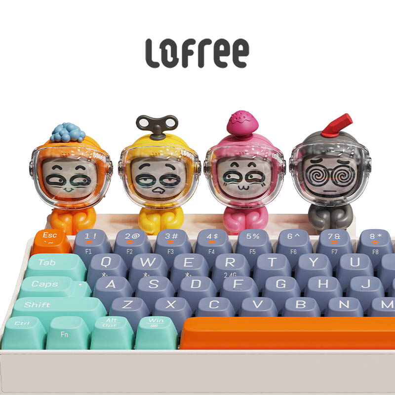 洛斐（LOFREE） Lofree洛斐键帽适配小翘键无线机械键盘PBT盲盒公仔多主题个性DIY 龙利盲盒公仔（7种表情龙利随机发）