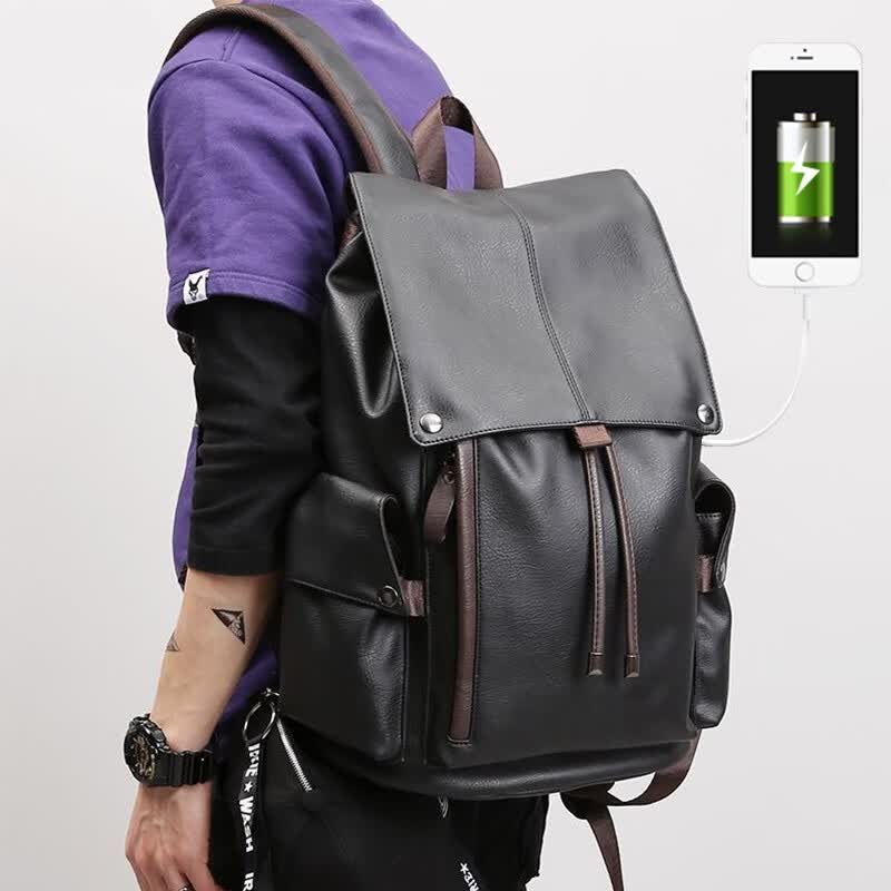 古木邻（GUMULIN）双肩包头层牛皮男士商务电脑背包旅行休闲男包大容量皮质学生书包 黑色（充电款）款式1高性价比高么？