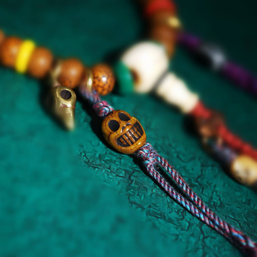 石俞记 藏式灵骨原创吊坠挂件佛珠侧挂配饰配件记数侧挂尸陀林主骷髅