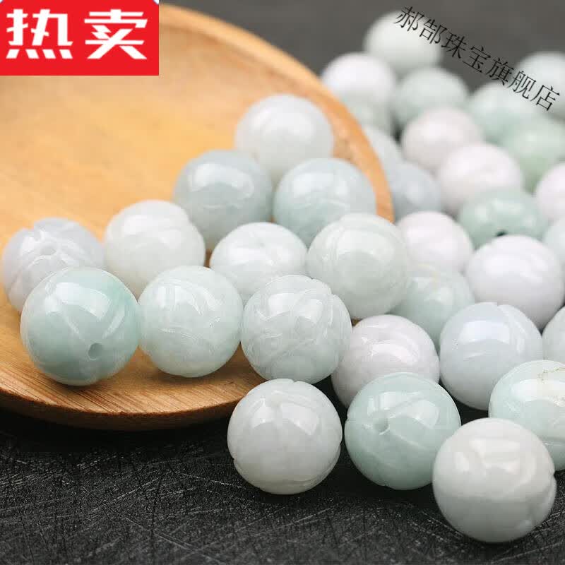 qkx香港潮牌翡翠莲花珠散珠串珠单珠水晶手工饰品配件材料好看的 约13