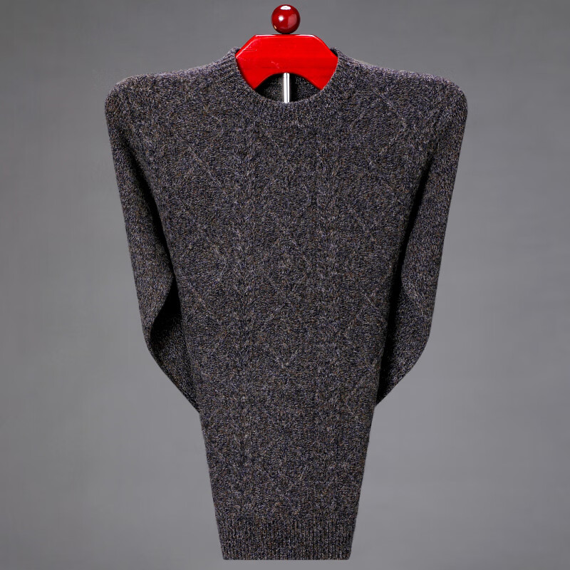 杜宾爵羊绒衫男半高领加厚针织打底羊毛衫中老年毛衣 棕灰色 图片为准