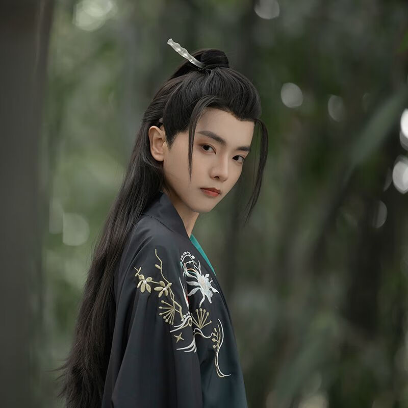 顺涛古风美男超仙汉服成人男中国风【他与鹤】交领齐腰魏晋风古装大袖