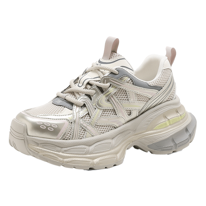 星期六女鞋時(shí)尚網(wǎng)面厚底老爹鞋潮流百搭休閑鞋SSC3112CBN 香檳金 37 