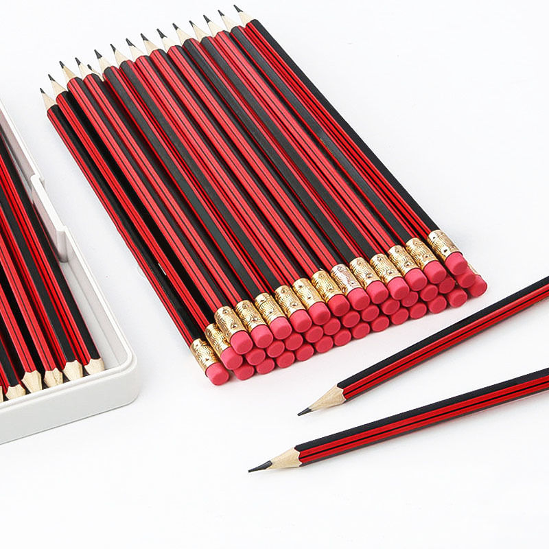 旭泽【精选品质】HB铅笔小学生HB铅笔考试写字带橡皮的铅笔原木不易断儿童铅笔 铅笔20支