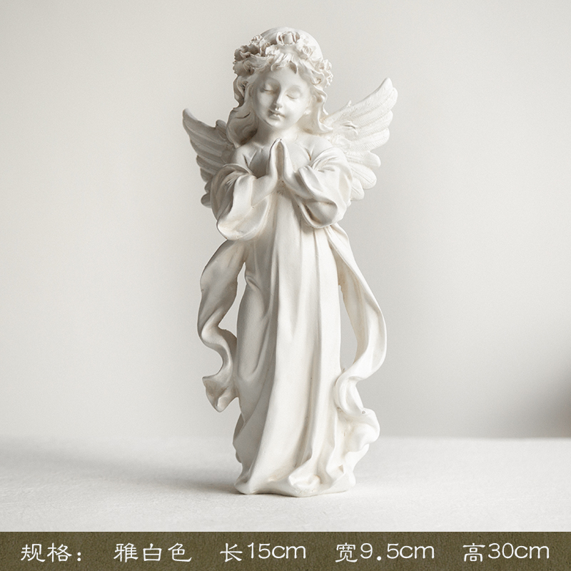 美式复古摆件美式欧式天使少女雕塑树脂工艺品摆件客厅复古桌面装饰
