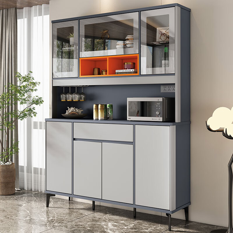 越众轻奢玻璃酒柜靠墙餐边柜现代简约客厅红酒柜高档橱柜装饰柜展示柜