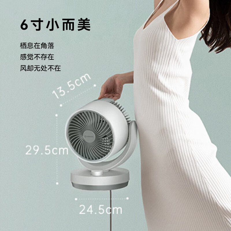 艾美特（AIRMATE）桌面空气循环扇轻音插电充电宝两用学生宿舍办公小巧便捷台扇2024新款遥控定时台式风扇Type-c接口 经典机械【3档风速+轻巧便携】