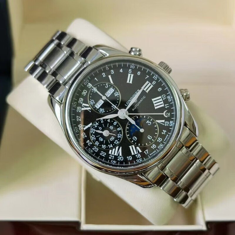 【二手99新】浪琴八针月相男表longines名匠系列自动机械瑞表多功能