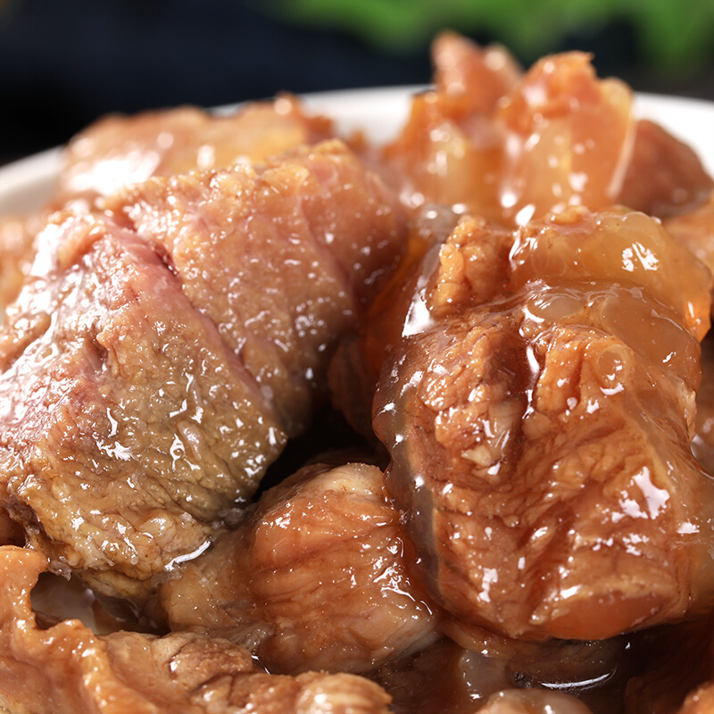 虎钢馋 清真红烧牛肉罐头牛肉食品方便即食熟肉制品200g*3罐 清真红烧