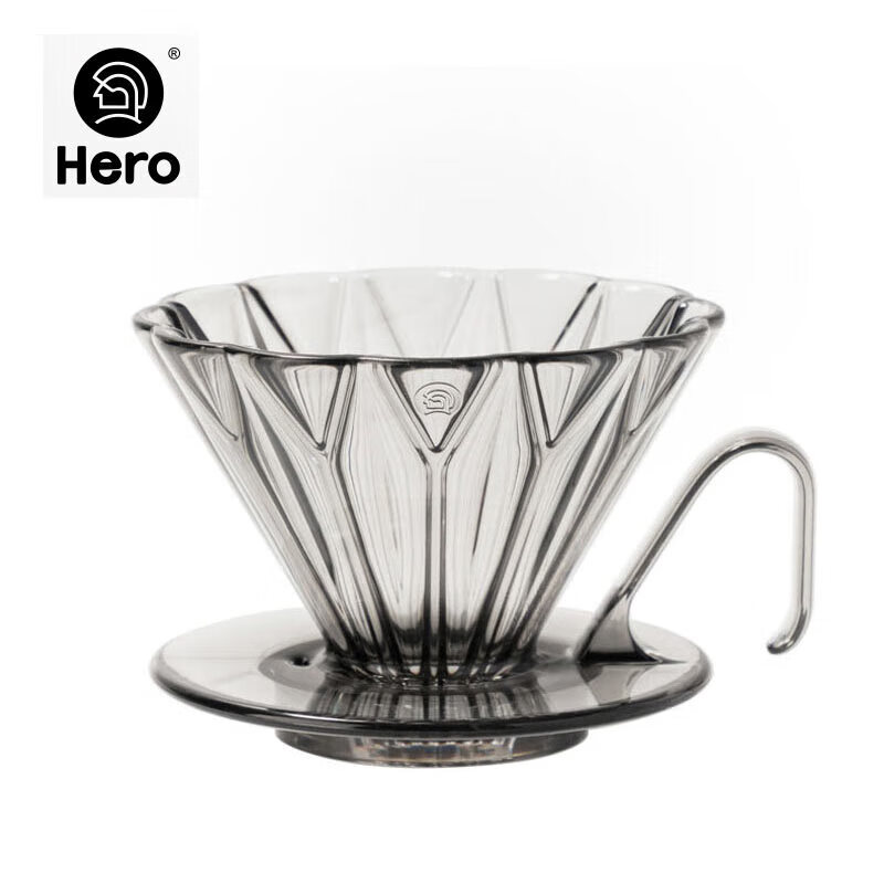 Hero英雄菱镜PCTG咖啡滤杯滴滤咖啡过滤器手冲咖啡壶1-2杯份 烟灰色
