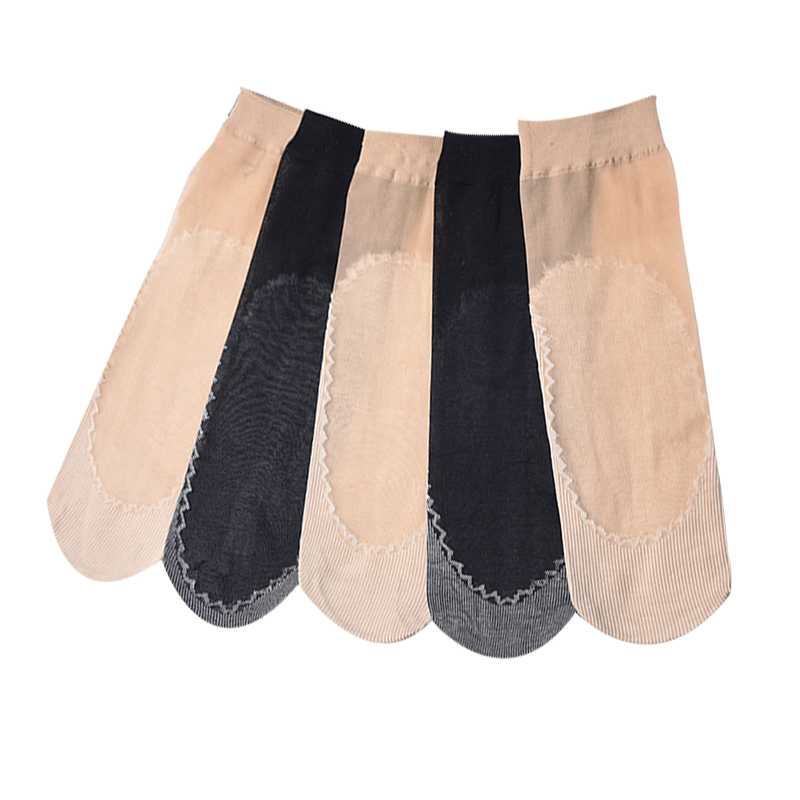 浪莎短丝袜子女防滑吸汗肉色脚底加棉短丝袜薄款透气夏季短丝袜  肤色10双 均码 10双装
