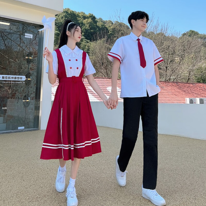 鲁邦爵高中生班服校服套装男班服初中生夏学院风学生衬衣校服毕业大