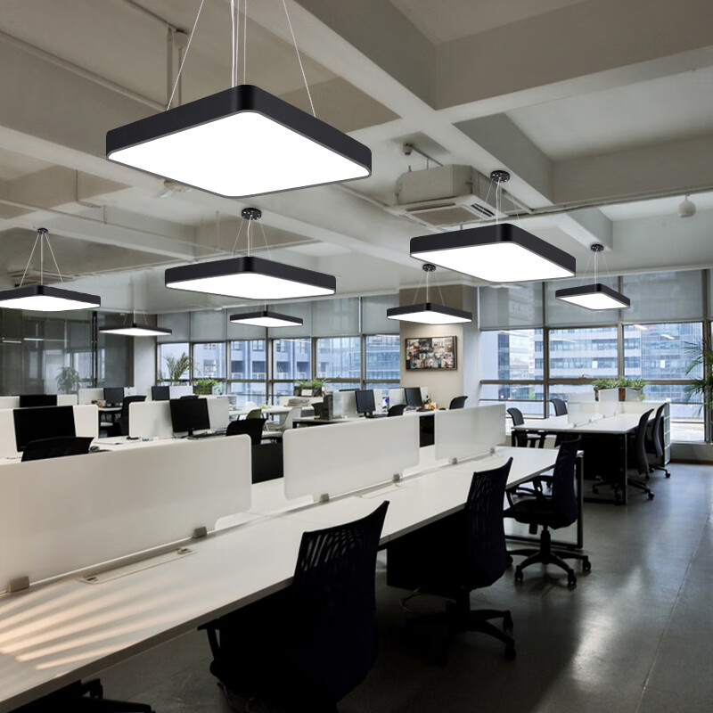 led定制前台会议室空心方形吊灯超市商场办公室工作室创意个性灯 直径