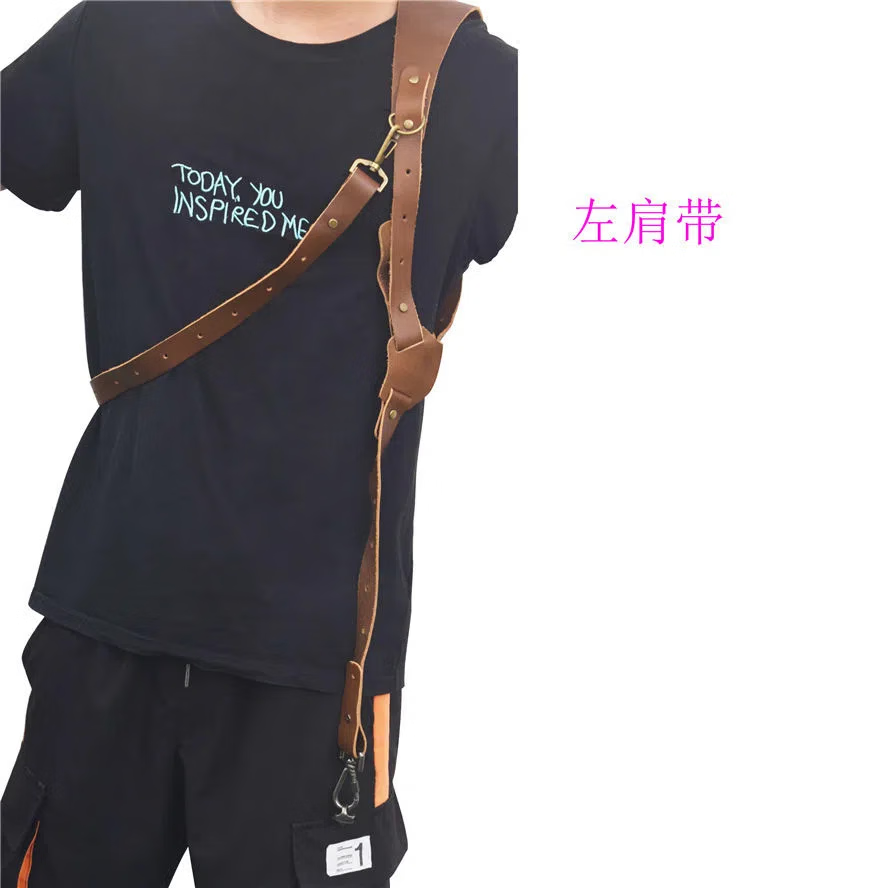 埠帝相机背带双肩带欧美复古摄影单反双肩带 棕色左肩