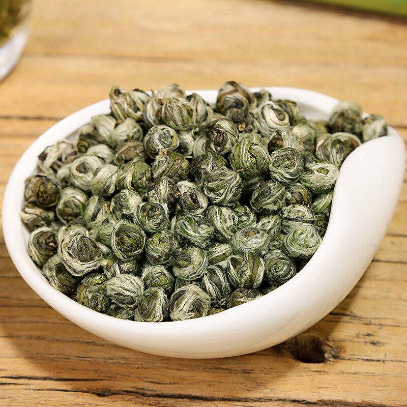 萃隐2023新茶正宗茶特级浓香型小龙珠绣球花茶罐装茶叶500g