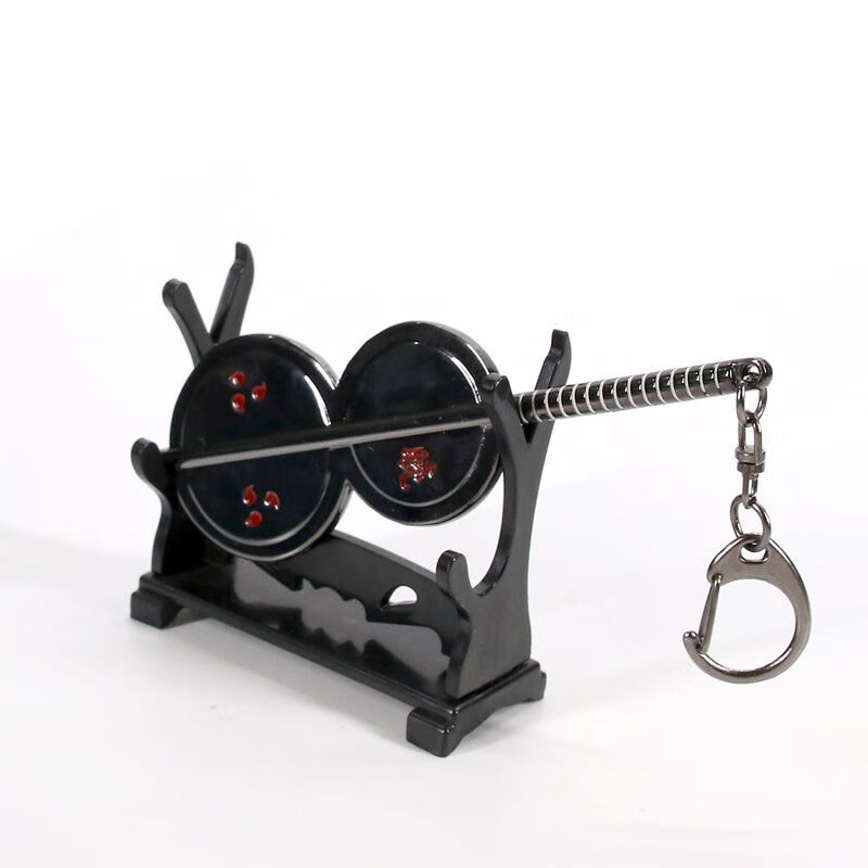 灿驰宇智波斑焰团扇 火影忍者周边鬼鲛鲛肌金属武器兵器模型摆件挂扣