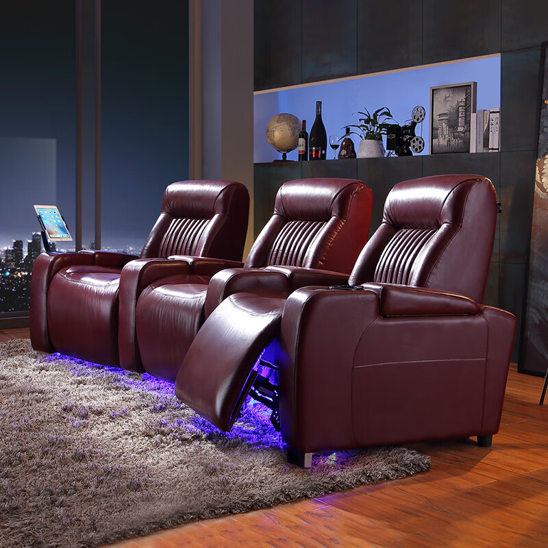 视界之窗家庭电影院沙发按摩椅影音室智能躺椅电动多功能真皮弧形沙发组合 单人【升级版】 组合